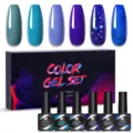 Nee Jolie 6-color blue and purple nail gel polish set for professional UV/LED nail art - Multicolor 15