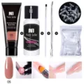 Kit de extensión de uñas poly gel Née Jolie 15ml nude con solución y herramientas - Set de 5 piezas / 5 Piezas / Desnudo (05)