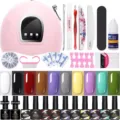 Kit de vernis à ongles gel 20 couleurs avec lampe UV LED et outils de manucure - Kit de Lampe à Ongles (01) / 10 Bouteilles (01)