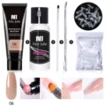 Kit completo de gel para uñas poly Née Jolie 15ml en 06 Deep Nude con solución y útiles - Set de 5 piezas / 5 Piezas / Desnudo Profundo (06)