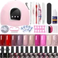 Kit complet de vernis à ongles gel avec lampe UV/LED et outils de manucure professionnels - Kit de Lampe à Ongles (03) / 10 Bouteilles (03)