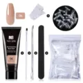 Kit profesional de gel de extensión de uñas Née Jolie 15ml, tono 06 Deep Nude - Juego de 6 piezas / Juego de 6 / Desnudo Profundo (06)