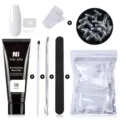 Kit profesional de gel de extensión de uñas de 15ml con gel UV y herramientas 08 Blanco - Juego de 6 piezas / Juego de 6 / Blanco (08)