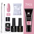 Kit profesional de gel de extensión de uñas de 7 piezas con gel UV rosa 03 y herramientas - Juego de 7 piezas / Set de 7 piezas / Rosa(03)