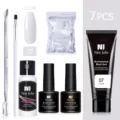 Kit de extensión de uñas de 7 piezas Née Jolie con gel UV transparente de 15ml y útiles - Juego de 7 piezas / Set de 7 piezas / Transparente (07)