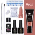 Kit profesional de gel de extensión de uñas de 9 piezas en color 05 nude con accesorios - Juego De 9 / Juego de 9 Piezas / Desnudo (05)