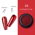 Polvo de espejo para uñas rojo metálico de 0,3-0,4g para efecto de manicura cromado - Color 04 / Purpurina Espejo Metálica