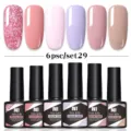 Set de 6 esmaltes de uñas Née Jolie con purpurina y tonos pastel UV LED gel pack - Juego de 6 Botellas 29