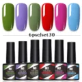 Juego de 6 esmaltes de uñas en gel UV LED Née Jolie frascos de 8.5ml colores vivos - Juego de 6 Botellas 30