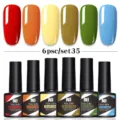 Juego de 6 esmaltes de uñas en gel de color UV y LED Née Jolie en varios tonos brillantes - Juego de 6 Botellas 35