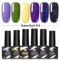 Juego de 6 coloridos esmaltes de uñas en gel UV LED con brillo y acabado mate - Juego de 6 Botellas 44