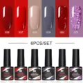 Coffret de 6 vernis à ongles gel UV Nee Jolie avec couleurs pailletées et unies pour manucure - Ensemble de 6 Bouteilles 01 / Pack de 6 Flacons