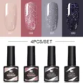 Set de 4 vernis à ongles gel pailleté Nee Jolie pour manucure professionnelle UV LED - 4 Bottle Set 08 / Lot de 4 bouteilles