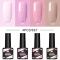 Coffret Nee Jolie de 4 vernis à ongles gel UV LED nuances rose tendre et nude - Flacons Set 02 / Lot de 4 bouteilles