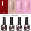 Kit de 4 vernis à ongles gel UV LED professionnels Nee Jolie teintes 038 006 007 033 - Flacons Set 03 / Lot de 4 bouteilles
