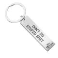 Stainless steel keychain with funny quote 'Don't Do Stupid Shit' from Mom and Dad - Message From Mom & Dad (ALYSK-0028-4)
