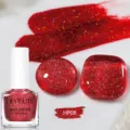 LILY'CUTE Smalto per unghie rosso olografico laser glitterato HP08 effetto lucido - Rosso Olografico (HP08)