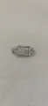 Detailed view of a silver-toned iced-out box clasp with clear rhinestone pavé for hip-hop jewelry. - Clasp Only (Without Chain) / Silver