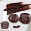 Smalto per unghie glitter laser LILY'CUTE in marrone scuro scintillante, HP11 - Caffè Olografico (HP11)