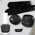 Smalto per unghie glitter laser olografico nero LILY'CUTE asciugatura rapida tonalità HP12 - Nero Olografico (HP12)