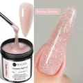 Gel de extensión de uñas con purpurina nude UR SUGAR, tarro de 150g con fórmula soak off - Brillo Nude (26)