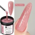 Gel de extensión de uñas con purpurina rosa UR SUGAR 150g para manicura profesional UV LED - Brillo Rosa (27)