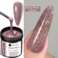 Gel de extensión de uñas Dusty Rose Glitter 150g fórmula UV LED soak off para salones - Brillo Rosa Viejo (28)