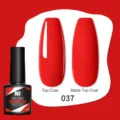 Smalto gel UV LED Nee Jolie 037 rosso con effetti top coat lucido e opaco professionale - 037 Rosso Brillante