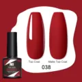 Smalto gel rosso Née Jolie 038 con effetti finish lucido e opaco del top coat - 038 Rosso Scuro
