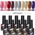 Coffret de 10 vernis semi-permanents pailletés Nee Jolie pour manucure UV/LED - 10 Bottle Set 05 / 10 Bouteilles/Pack