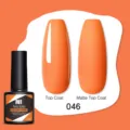 Smalto gel per unghie UV LED Nee Jolie 046 arancione con finiture lucida e opaca - 046 Arancione (46)