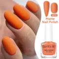 LILY'CUTE Matte Oranje Glitter Nagellak MP18 Sneldrogend Langdurige Formule Nail Art - MP18 Mat Oranje