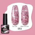 Smalto gel rosa glitterato 053 di Nee Jolie con effetti lucidi e opachi per manicure - 053 Rosa Diamante Glitter