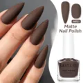 Matte donkerbruine nagellak MP21 van LILY'CUTE, 7ml flesje sneldrogend SKU variant - MP21 Diepbruin