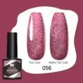 Smalto gel rosa glitter Nee Jolie colore 056 con finitura lucida e top coat opaco - 056 Rosa Diamante Glitter