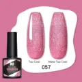 Smalto gel rosa glitterato professionale Nee Jolie 057 con effetti lucidi e opachi - 057 Rosso Rosato Glitter