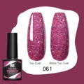 Smalto gel glitter rosa Nee Jolie #061 con effetti top coat opaco e lucido professionale - 061 Rosso Rosa Scuro Glitter