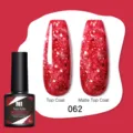 Smalto gel glitterato rosso Nee Jolie 062 con finiture lucide e opache professionali - 062 Rosso Glitter