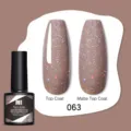 Smalto gel glitter Nee Jolie 063, gel UV LED marrone moka con finitura lucida e opaca. - 063 Marrone Glitter