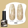 Smalto gel glitterato Née Jolie 068 con effetti top coat lucido e opaco - 068 Glitter Oro Argento