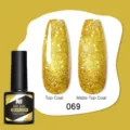 Smalto gel glitter oro Née Jolie 069 con effetti top coat soak-off - 069 Oro Glitter