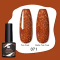 Smalto gel glitter arancione 071 con finitura lucida e opaca top coat - 071 Marrone Arancio Glitter (71)