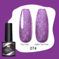Smalto gel UV LED viola glitterato Née Jolie 074 con effetti opaco e lucido - 074 Viola Glitter (74)