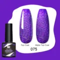 Smalto gel viola glitterato Nee Jolie 075 con effetti lucido e opaco. - 075 Viola Scuro Glitter (75)