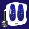Smalto gel glitter blu Nee Jolie 077 con finitura lucida e opaca top coat - 077 Paillettes Blu Zaffiro (77)