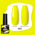Smalto gel giallo neon Nee Jolie 095 con campioni di finitura lucida e opaca - Giallo brillante (095)