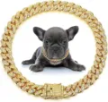 13mm Iced-Out Gold Cuban Link Halsband für kleine Hunde und Katzen - Gold-Stil / 20cm Größe