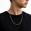 Minimalist silver rope chain necklace for men and women, versatile clavicle jewelry accessory. - 40CM Necklace / Silver