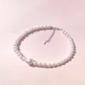 Eleganter weißer Perlenhalsband für Haustiere mit verstellbarem silbernem Verschluss - Einheitsgröße / Stil mit großen Perlen / 20cm / Perlweiß