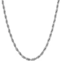 Collana a catena a corda argento in acciaio inossidabile lucido unisex - Confezione da 40cm / Argento